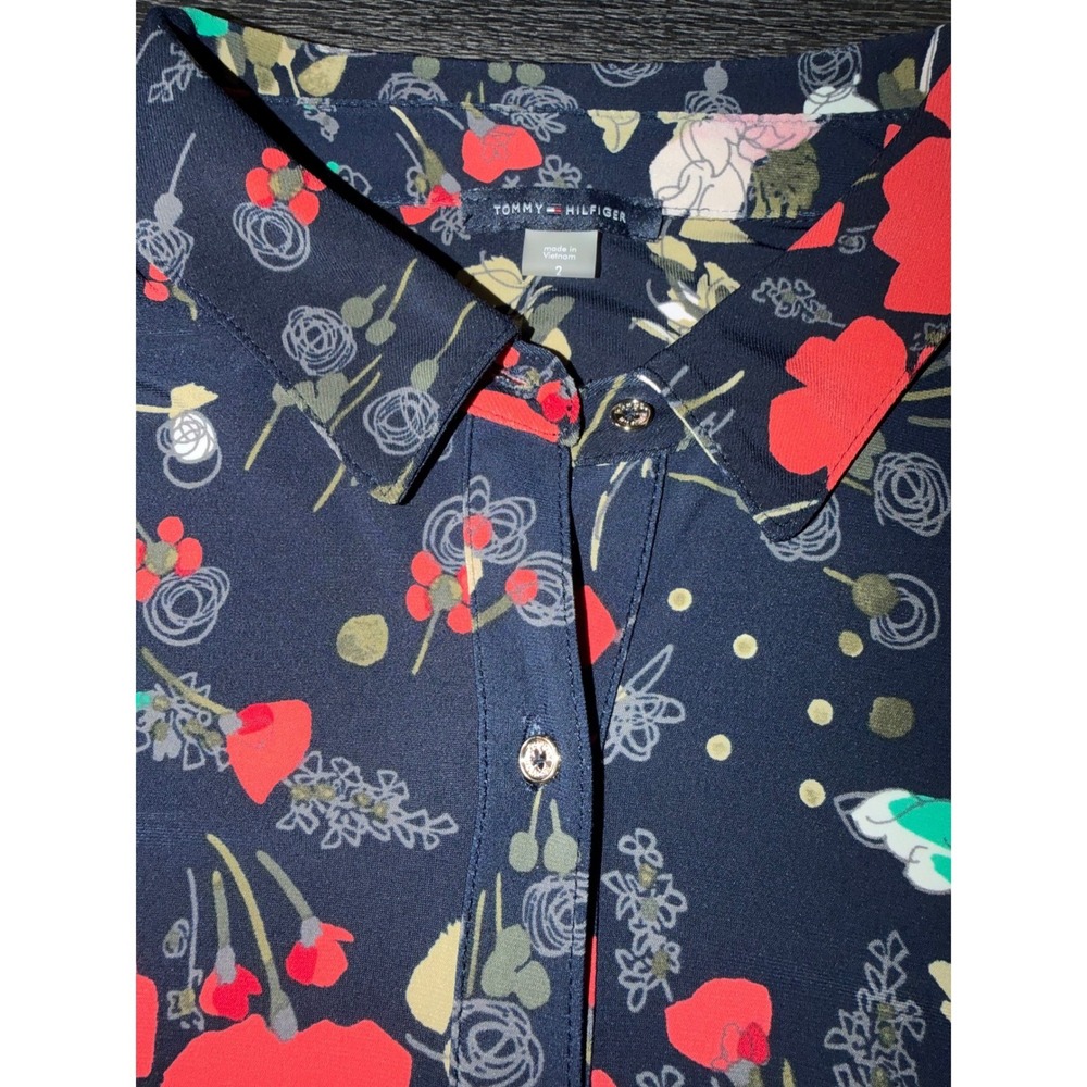 Tommy Hilfiger Navy Floral Sleeveless Maxi Dress Preppy Cottagecore 2x - Picture 3 of 7